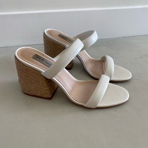 Steve Madden block heel espadrilles in white